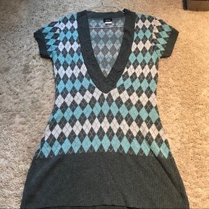 Argyle v neck sweater vest